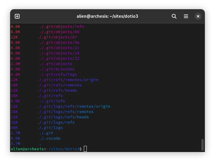 Disk usage on Deno (source code, =1 dependency)