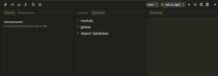 Debugger controls
