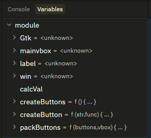 Variables pane