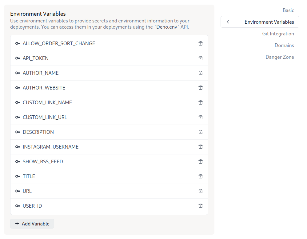 example river deno deploy configuration